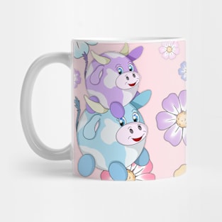 pastel bubble cows with pretty flowers Mug